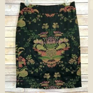 CAbi #737 Chinoiserie Pencil Skirt Jacquard Size 6